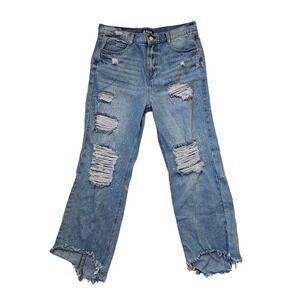 Vocal distressed Rhinestones jeans Large. Bling. Sparkling. Stylish.‎ Mob wife.